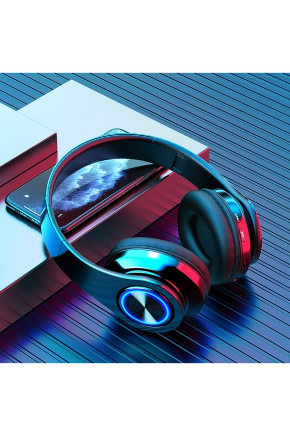 2024 Bluetooth Headphones with Led Light Noise Reduction Bluetooth 5.3 Wireless Headphones Over Ear Deep Bass, HiFi Sound Comfortable Protein Earpads, 7 Hours of Working Time for Travel Work