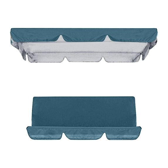 Blukids 210D Swing Canopy Replacement Cover and Swing Cushion Cover Waterproof 2 and 3 Seater Swing Top Cover and Chair Cover Garden Outdoor Patio Swing Seat Cover Replace,Navy