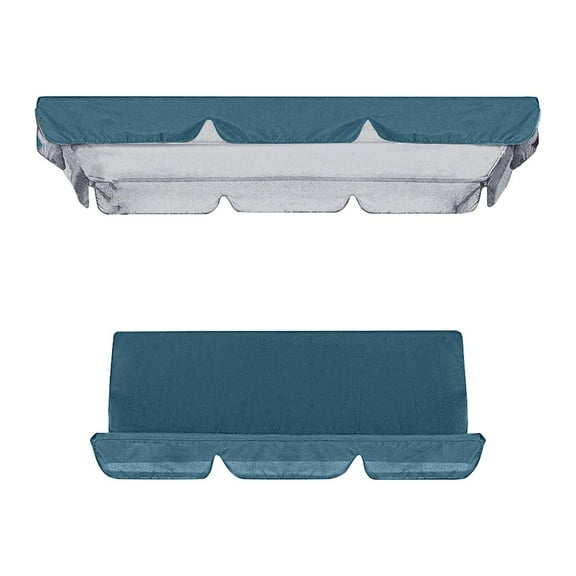 Blukids 210D Swing Canopy Replacement Cover and Swing Cushion Cover Waterproof 2 and 3 Seater Swing Top Cover and Chair Cover Garden Outdoor Patio Swing Seat Cover Replace,Navy