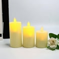 thumbnail image 1 of Blukids 3 Pcs Real Wax Spiral Flameless Shaking Candles, Battery Operated LED Pillar Candles Flickering Flame Electric Lights for Wedding Party Home Decor Valentine's Day Christmas Gifts(Yellow), 1 of 7