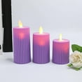 thumbnail image 1 of Blukids 3 Pcs Real Wax Spiral Flameless Shaking Candles, Battery Operated LED Pillar Candles Flickering Flame Electric Lights for Wedding Party Home Decor Valentine's Day Christmas Gifts(Purple), 1 of 7