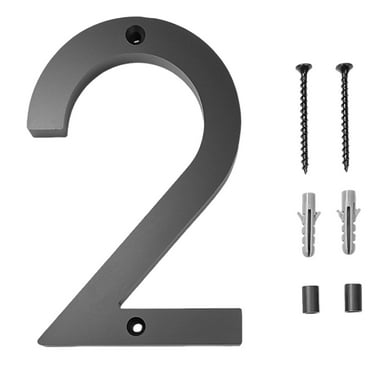Blukids 6 Inch Floating House Number Metal Modern Anti-Rust House Address Numbers for Outside with For Mailbox Yard Home Front Door Zinc Alloy Black, 911 Visibility Signage(2)