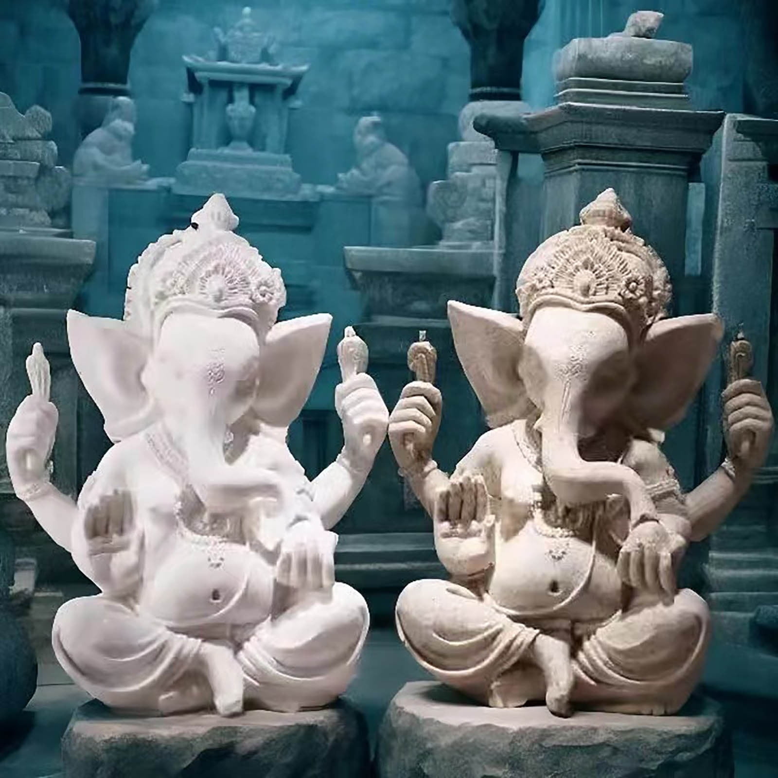 Blukids 8 Inch Large Ganesha Statues, Hindu Elephant Statue Ganpati