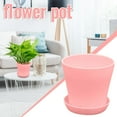 thumbnail image 1 of Blukids 8 Inch Plant Pots, 3 Pack PP Flower Pot Decorative Plastic Planters with Drainage Holes and Tray for Indoor Plants Flower(Pink), 1 of 5