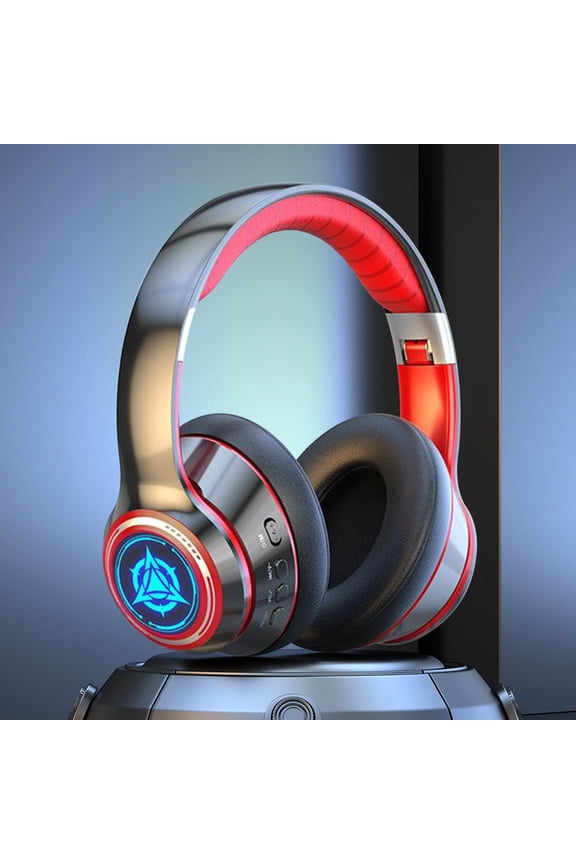 Active Noise Cancelling Bluetooth Headphones with 7 Color Breathing light Wireless Headphones Over Ear Deep Bass, Comfortable Protein Earpads, 200 Hours of Standby Time for Travel Work