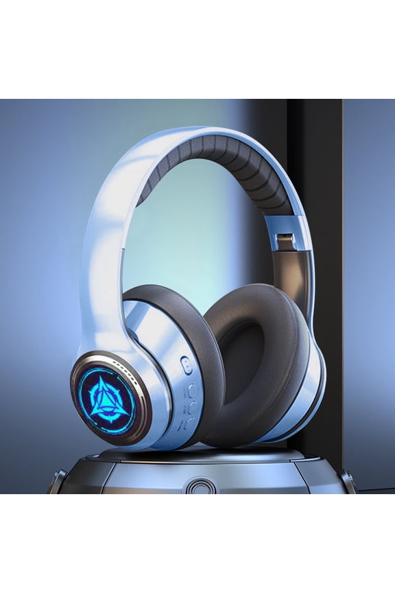 Active Noise Cancelling Bluetooth Headphones with 7 Color Breathing light Wireless Headphones Over Ear Deep Bass, Comfortable Protein Earpads, 200 Hours of Standby Time for Travel Work