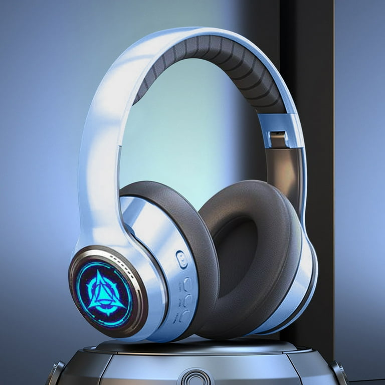 Blukids Active Noise Cancelling Bluetooth Headphones with 7 Color Breathing light Wireless Headphones Over Ear Deep Bass Comfortable Protein Earpads 200 Hours of Standby Time for Travel Work Walmart.c...