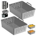 thumbnail image 1 of Blukids Air Fryer Silicone Liners for Ninja SL401 Double Stack 2 Basket Air Fryer, Reusable Rectangle Perforated Silicone Liners for Dual Air Fryer, Ninja DoubleStack XL Air Fryer Accessories(Gray), 1 of 6