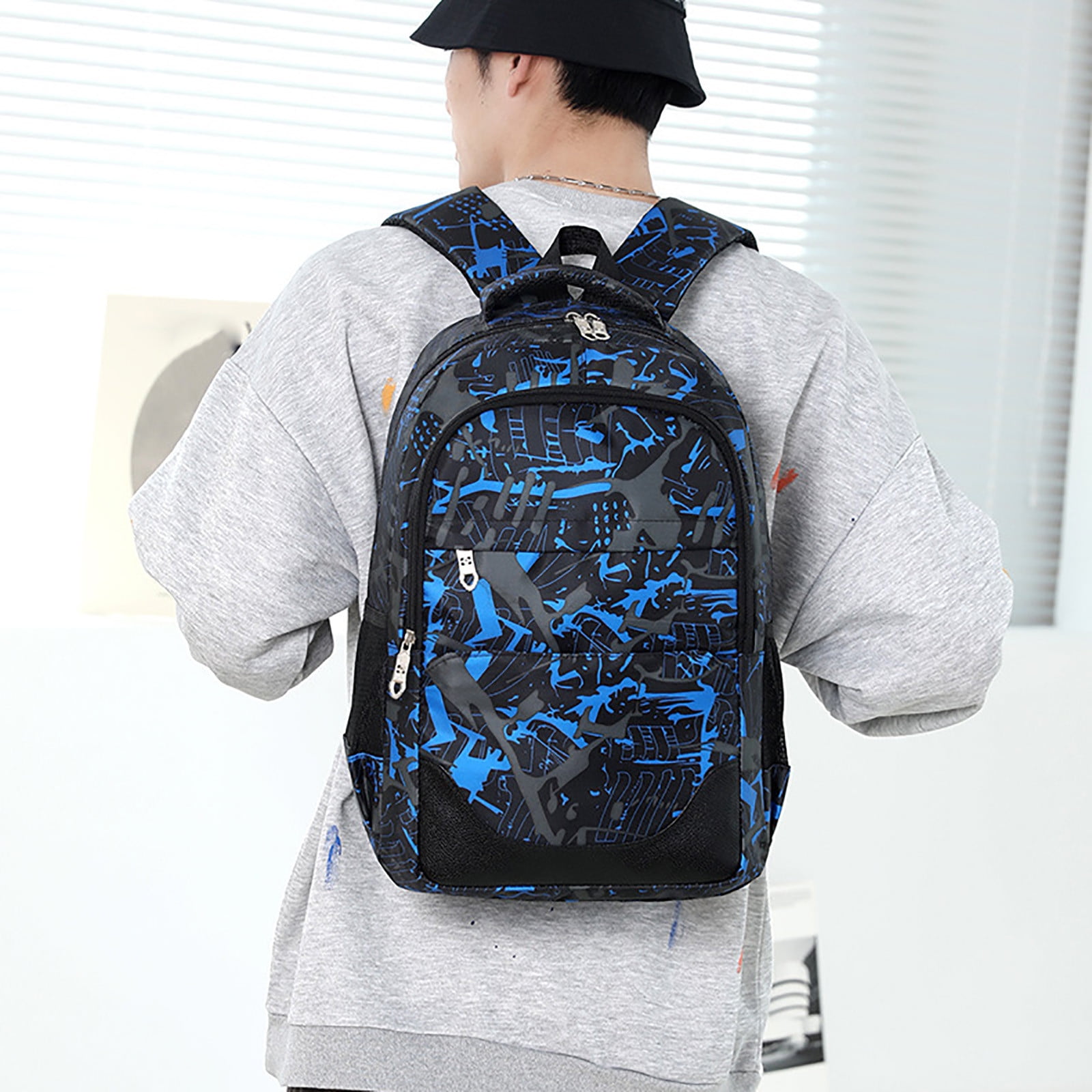 Blukids Backpack High School Backpack Three Sets Of Leisure Large