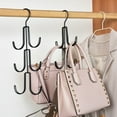 thumbnail image 1 of Blukids Belt Hanger,Tie Rack Hanger for Closet,Metal Belt Organizer for Men,Hat Organizer for Baseball Caps, Purse Holder,Hat Rack,6 Hooks Hangers Space Saving for Bag,Headband,Bra(Black), 1 of 6