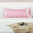 thumbnail image 1 of Blukids Body Pillow Cover, 20x54 inches Pink Soft Satin Body Pillow case with Envelope Closure, Silky Slip Cooling Body Pillow Pillowcases for Hair and Skin, 1 of 8