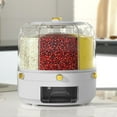 thumbnail image 1 of Blukids Cereal Dispenser Grain Dispenser,360° Rotating 6 Grid Food Dispenser,Grain and Rice Storage Container Kitchen,One-Click Rotating Dry Food Dispenser for Lentils,Beans, Barley, Millets(White), 1 of 6
