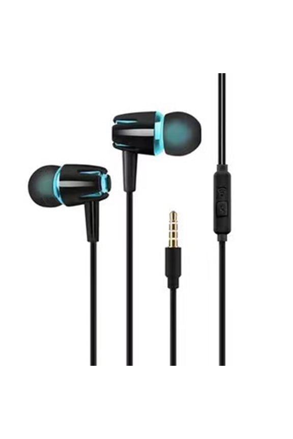 Electronics Earbuds Wired With Microphone Noise Isolating In-Ear Headphones Powerful Heavy High Definition Earphones Compatible Most 3.5mm, 7 Colors(E)