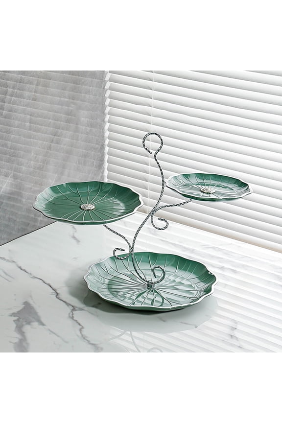 Elegant Fruit Bowl for Kitchen Counter 3-Tier Fruit Basket Bowl For Counter,Ceramic Fruit Bowl Stand Separable Basket For Fruit Vegetables Snacks Organizer Holder Farmhouse Fruit Basket(Green)