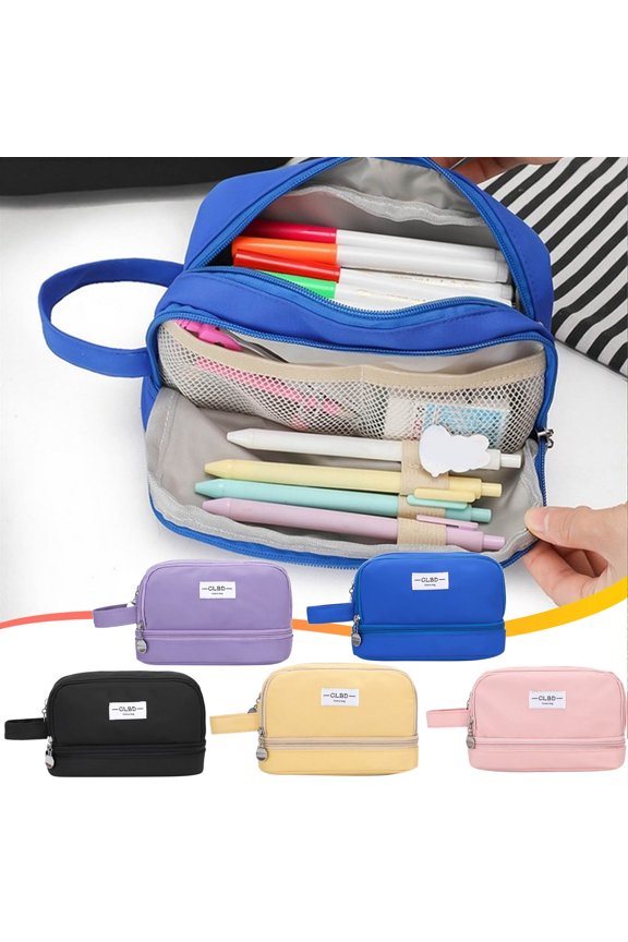 Extra Large Capacity Pencil Case, Double Layer Portable Pencil Pouch Pen Bag Stationery Organizer for Classroom Office, Office Supplies for Teen College