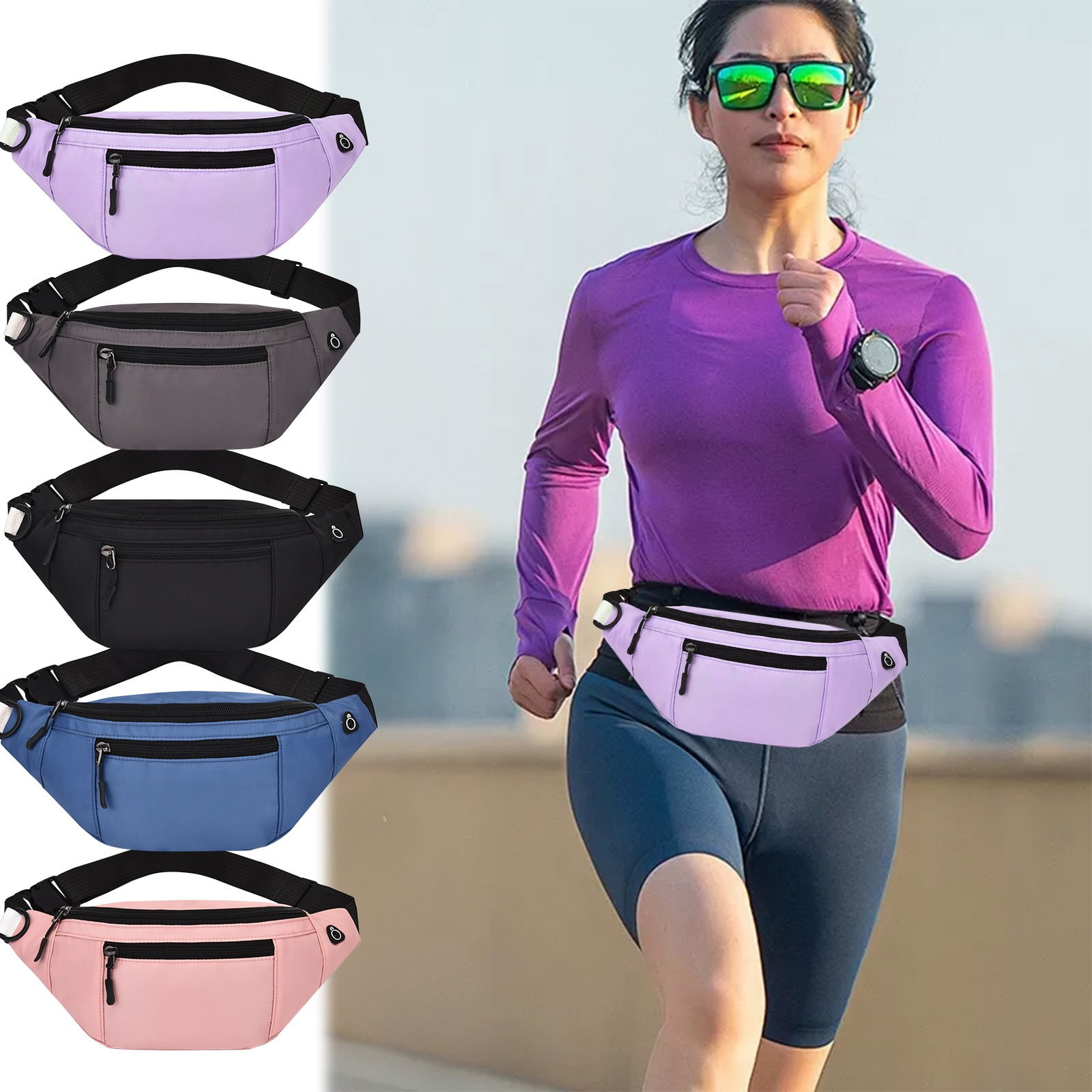 Wesoke Large Fanny Pack for Women Men, Black Crossbody Waist Bag Belt Bag, Fashion Water Resistant Waist Pouch Packs Chest Bag with Adjustable Strap for Travel Walking Running Hiking Cycling price in