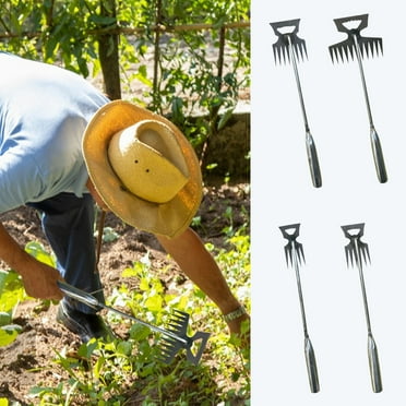 Blukids Garden Weed Pulling Tool, Portable Garden Weeder Tool Uprooting Weeding Tool, 8 Teeth Manganese Steel Forged Hand Weeder for Vegetable Gardening Backyard Farm Planting & Weeding