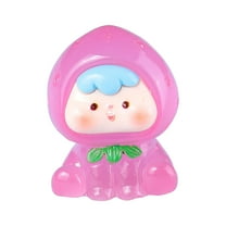 Blukids Glow in Dark Luminous Miniature Garden Accessories, Mini Resin Fruit Figure Girls Luminous Micro Landscape Ornament for DIY Kit Christmas Birthday Gifts Outdoor Indoor Decoration(Pink)