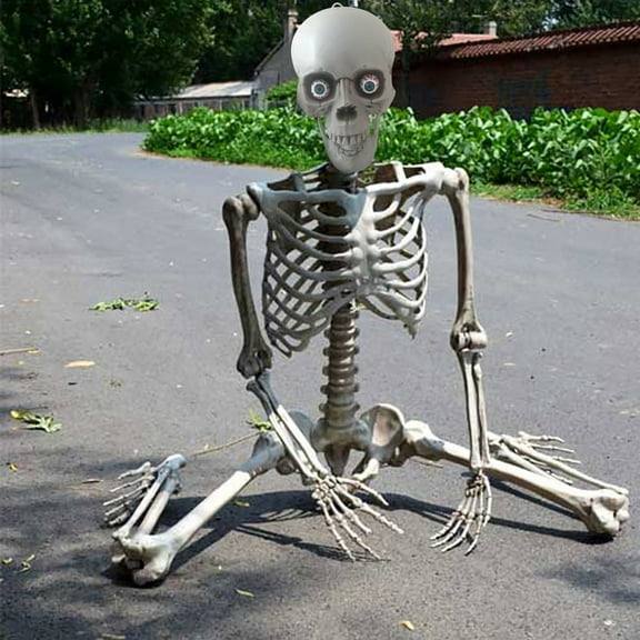 Blukids Halloween Decorations Indoor 70cm Halloween Skeleton Prop Human Full Size Skull Hand Life Body Anatomy Model Decor, Halloween Decorations Outdoor Figure Toy for Halloween or Prank Themes(A)