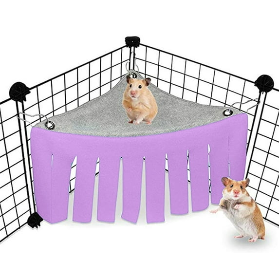 Blukids Hamster Hideout, Small Animal Hideaway Tent Fleece Forest Pet Cage Accessories Nest Bedding for Chinchilla Guinea Pig Hedgehog Rat Squirrel Ferret Dwarf Bunny(Purple)