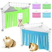 Blukids Hamster Hideout, Small Animal Hideaway Tent Fleece Forest Pet Cage Accessories Nest Bedding for Chinchilla Guinea Pig Hedgehog Rat Squirrel Ferret Dwarf Bunny(Blue)
