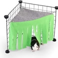 thumbnail image 1 of Blukids Hamster Hideout, Small Animal Hideaway Tent Fleece Forest Pet Cage Accessories Nest Bedding for Chinchilla Guinea Pig Hedgehog Rat Squirrel Ferret Dwarf Bunny(Green), 1 of 6