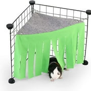 Blukids Hamster Hideout, Small Animal Hideaway Tent Fleece Forest Pet Cage Accessories Nest Bedding for Chinchilla Guinea Pig Hedgehog Rat Squirrel Ferret Dwarf BunnyGreen