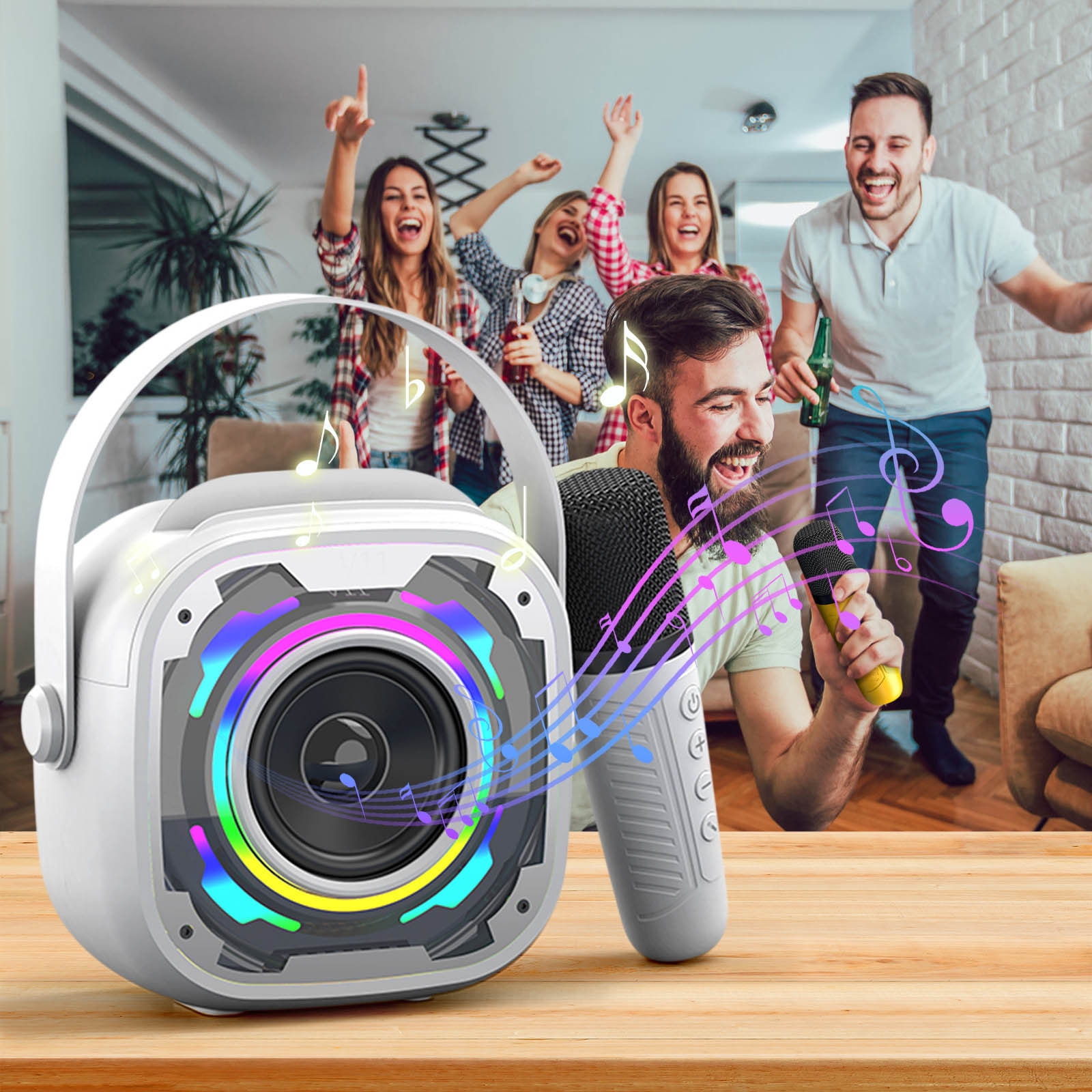 Blukids Karaoke Machine for Kids Adults Mini Portable Bluetooth Karaoke ...