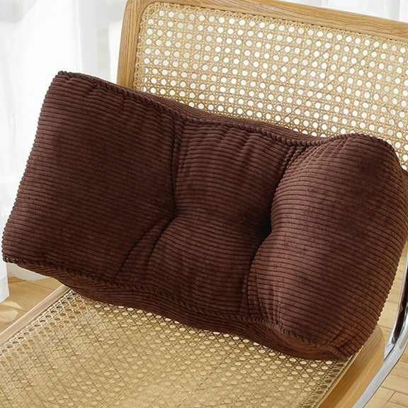 Blukids Lumbar Support Pillow for Office Chair Corduroy Thickened Solid Color Lumbar Pillow Back Pillow for Car Bed Couch Sitting High Elasticity Nap Pillow Backrest,Ergonomic Design(Coffee)