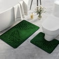 thumbnail image 1 of Blukids Luxury Bathroom Rug Set 2 Piece, Leaf Print, Soft Absorbent Microfiber Bath Rugs and U-Shaped Contour Toilet Rug, Non-Slip Bath Carpet, Machine Wash Dry, Bath Mats for Bathroom(Green), 1 of 8