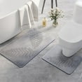 thumbnail image 1 of Blukids Luxury Bathroom Rug Set 2 Piece, Leaf Print, Soft Absorbent Microfiber Bath Rugs and U-Shaped Contour Toilet Rug, Non-Slip Bath Carpet, Machine Wash Dry, Bath Mats for Bathroom(Gray), 1 of 8