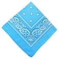 thumbnail image 1 of Blukids Multi-Purpose Cotton Paisley Cowboy Bandanas Headband for Men and Women（Sky Blue）, 1 of 2