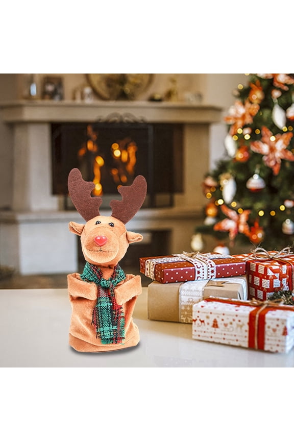 New Rotating Christmas Deer Doll, Twerking Rudolph The Red-Nosed Reindeer Animated Plush Toy Christmas Singing and Dancing Stuffed Animals Gift for Kids(Red)