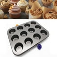 thumbnail image 1 of Blukids Nonstick 12 Cups Mini Muffin Pan with Extended Handles for Easy Grip, Carbon Steel Steel to Promoted Even Baking, Dishwasher Safe(Gray), 1 of 8