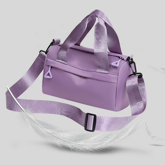 Blukids Nylon Tote Bag for Women Men Waterproof Cross Body Handbags Purses with Zipper Pocket Shoulder Bag Ladies Casual Satchel, Gift for Women Men(Purple)