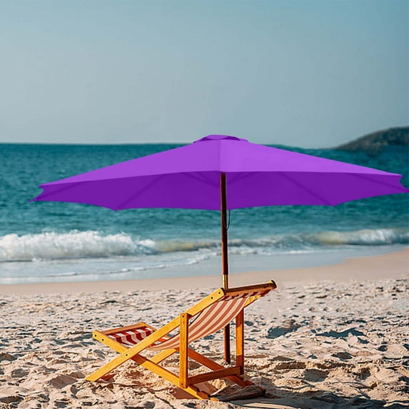 Blukids Outdoor Patio Umbrella Replacement Canopy, 6.5ft/7.5ft/8.2ft/8.8ft/9.8ft Table Market Yard Umbrella Replacement Top Cover for 8 Ribs/6 Ribs Umbrella UV Protective Fabric(Purple)