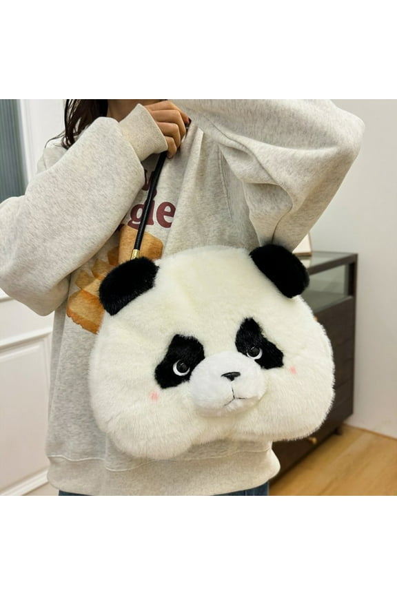 Panda Tote Bag for Women, Kawaii Plush Panda Crossbody Bag Panda Fluffy Tote Bag, Cute Animal Wallet Zipper Handbag Panda Coin Purse Sling Bag,Birthday Valentine's day Gift for Women Girls(A)