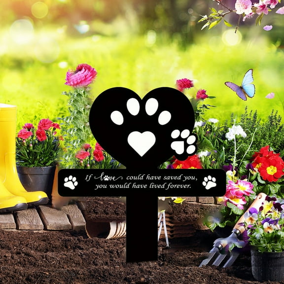 Blukids Personalized Pet Grave Markers Dog, Pet Headstones for Dogs for Lost Dog Sympathy Gift, Waterproof Dog Grave Markers Outdoor,Dog Tombstones for Graves Outdoor,Garden Dog Cross for Grave（Black）