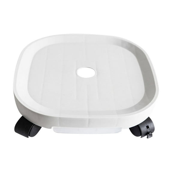 Blukids Plant Pallet Caddy with Wheels, Square Flower Pot Mover, Indoor Rolling Planter Dolly on Wheels, Outdoor Planter Trolley Tray Coaster, Garden Supplies(White)