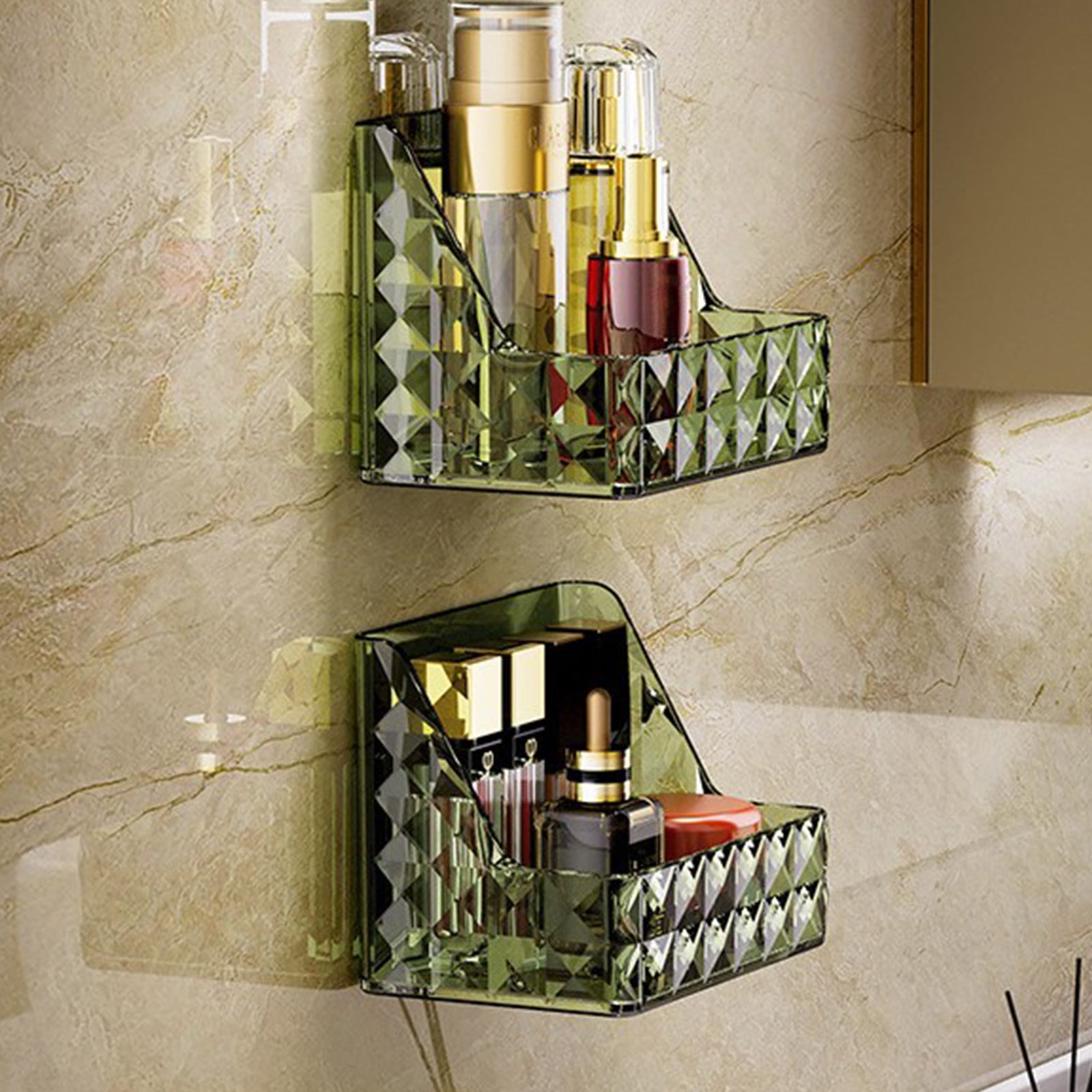 Blukids Plastic Wall Mount Organizer, Adhesive Clear Acrylic Shelf, No ...