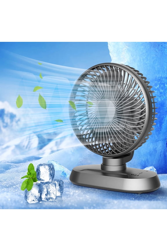 Portable Desk Oscillating Fan,3 Speeds,USB Rechargeable,Strong Wind,Personal Small Table Fan for Home Office Outdoor Travel