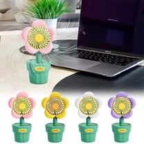 Blukids Portable Sun Flower Desk Mini Fan,Cute Design,USB Rechargeable,Strong Wind,Personal Small Quiet Table Fan for Home Office Outdoor Travel
