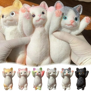 Blukids Realistic Cat Squishy,Taba Squishy,Stress Reliver,Gift for Kids,Sensory Toy,Decompression Toy for Kids Toddler Age3,4,5,6,7,8,9,10,Hand-made(Black)