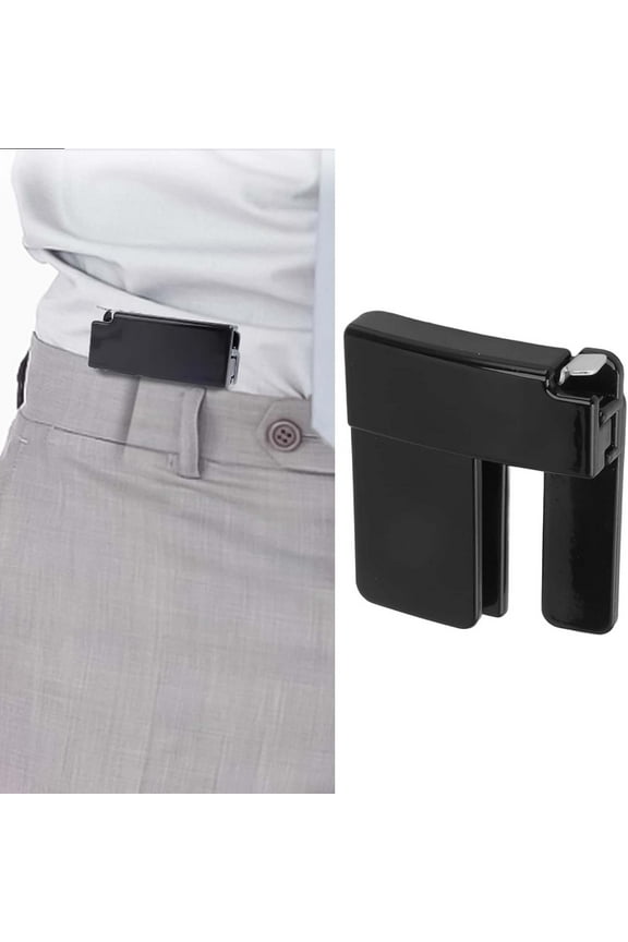 Skinny Clip Waistband Tightener ABS Pants Waist Adjustment Buckle for Skirts Shorts Belt Buckle Clip(Black)