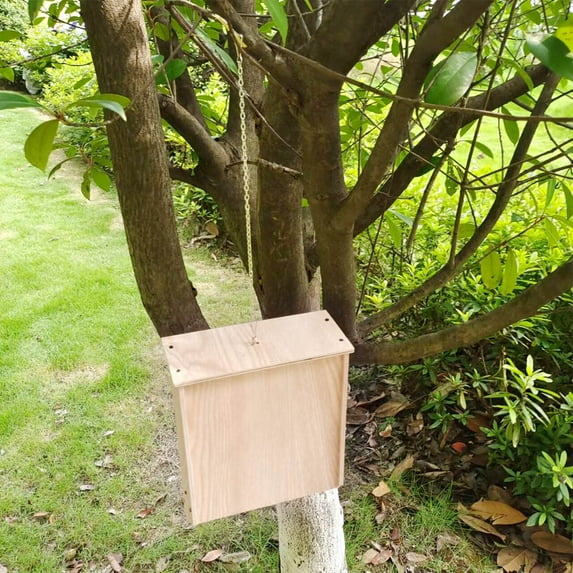 Blukids Small Bat House Kit for Outdoors 14.6"x6.7"x2.2" Shelter Box Roosting Single Chamber Natural Cedar Wood, Pre-Finished Easy to Install(A)