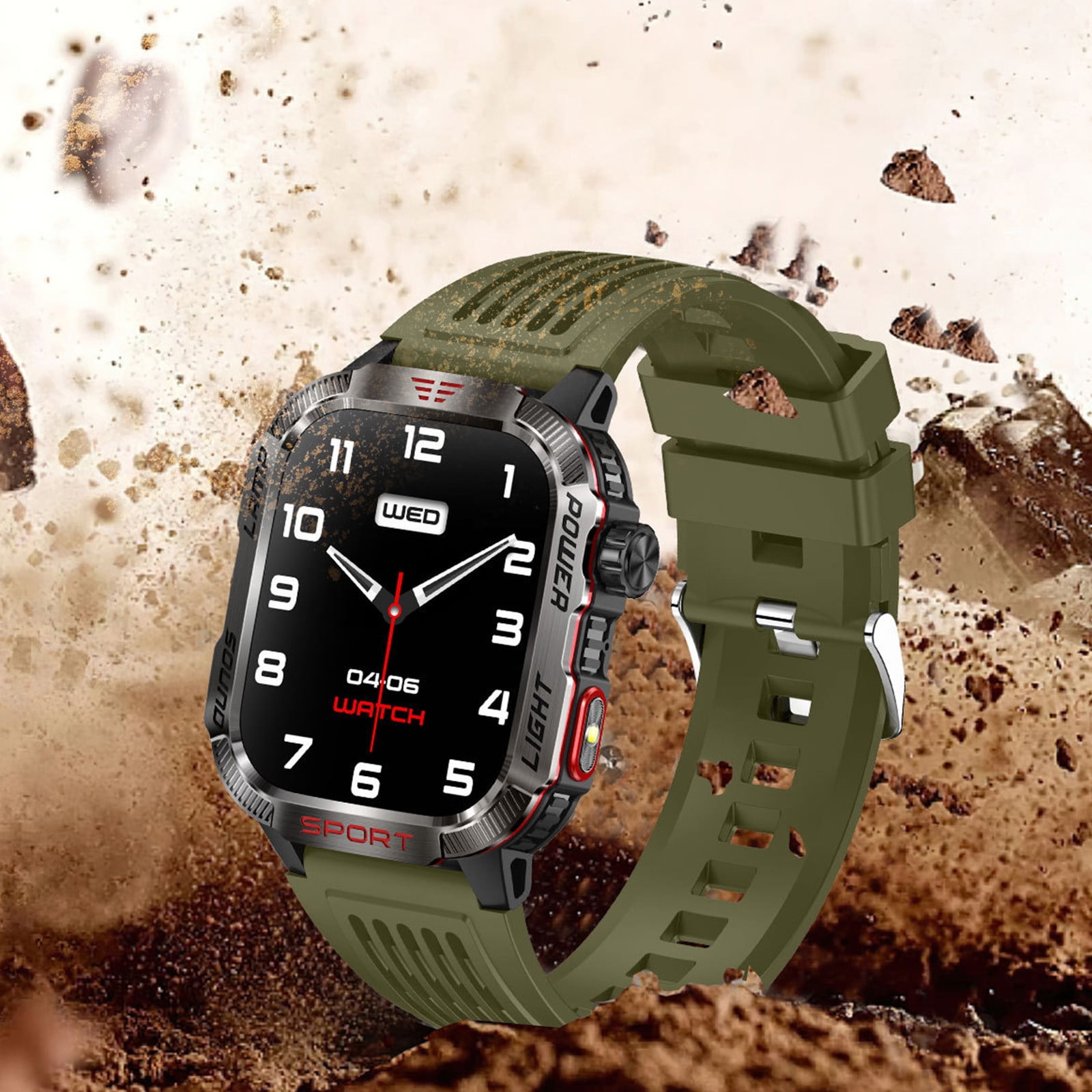 Blukids Smart Watch for Men Women Fitness(Make/Answer Call) Bluetooth Smartwatch for Android Phones iPhone Outdoor Waterproof Digital Sport Running Watches Altitude Barometer Compass Dual Light(Green)