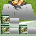 Blukids Square Fire Pit Mat,Upgraded 4Layer Under Grill Mat Deck Patio
