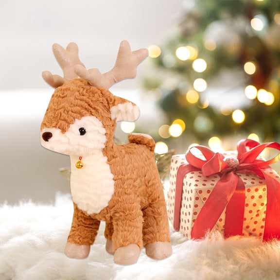 Blukids Standing Deer Stuffed Animal - Soft Huggable Deer, Adorable Playtime Deer Plush Toy, Cute Wild Life Cuddle Gifts, Super Soft Deer Plush Doll Animal Toy for Kids and Adults - 11.8 inches(M)
