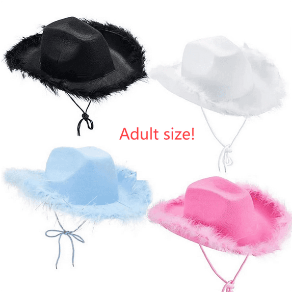 Blukids Toddler Kids Baby Girls Boys Cowboy Hat Western Wide Brim Cowgirl Hat Party Dress Up Costume Accessories(Pink)