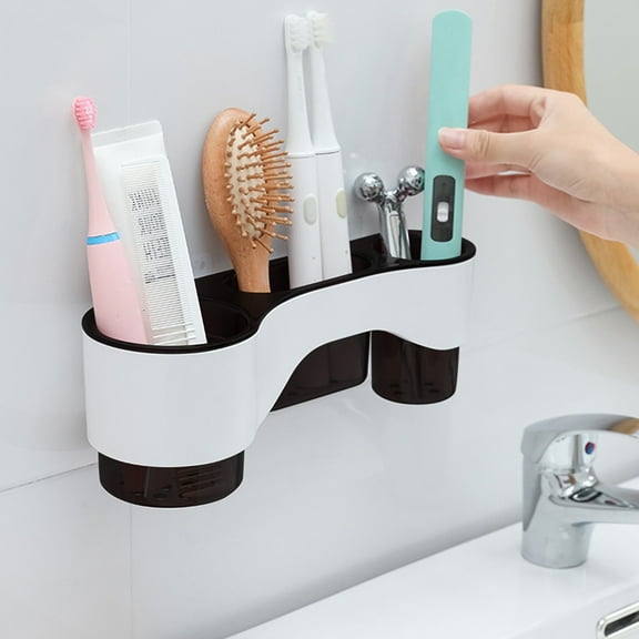Blukids Toothbrush Holder - Bathroom Toothbrush and Toothpaste Storage Organizer Caddy, Made of Food-Grade PP and ABS Plastic, BPA-Free, Detachable for Easy Cleaning,Bathroom Decor